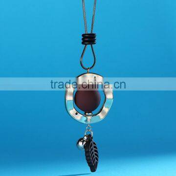 New Autumn Winter Design Long Sweater Necklace Bead Hoop Leaf Pendant Necklace Geomotric Necklace photo-3