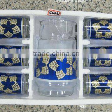 JK004 7pcs Glass Drinking Set With Deco photo-4