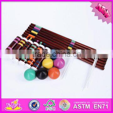 2016 веселая деревянная игра в крокет для 6 детей для активного отдыха на открытом воздухе и игры в саду W01A170 photo-2