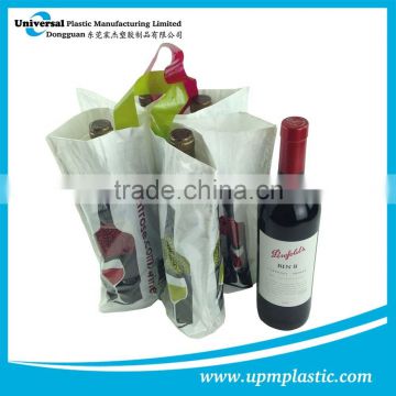 Disposable Two compartments plastic wine shopper