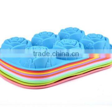 10110 6pcs Roses Shaped Silicone Chocolate Mould and Mold photo-4