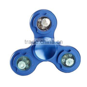 2017 Hot Alloy Hand Spinner Tri Fidget With LED Light Desk Toy EDC Stocking Stuffer Kids/Adults photo-2