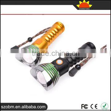 2016 Latest OEM XML-T6 3 Mode 1000 Lumens Focus Adjustable LED Flashlight photo-2