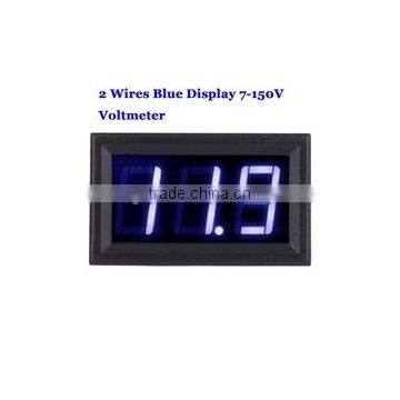 Polarity Protect 2 Line DC 7-150V 0.56" Blue Led DC 3 Digit Voltmeter