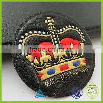 Jeans patch China factory custom embossed leather stickers