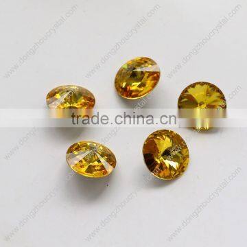 Round Citrine Color High Quality Crystal Glass Rhinestones for Jewelry Making