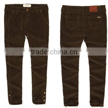 2015 Latest Design Apparel Clothing Manufacturer Top Fashion Casual Smart Slim Fit Women's Corduroy Pants photo-5