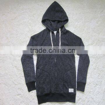 Men hot sale stock clothing cheap plain zipper-up french terry hoodies