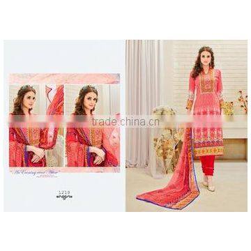 Red color Readymade Printed Suits/frock suits for women/