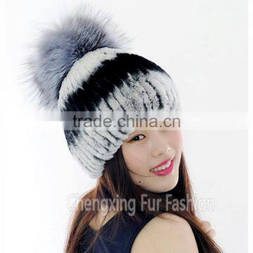 CX-C-02E 2016 Newest Knitted Hat Rex Rabbit Fur Woman Hat photo-5