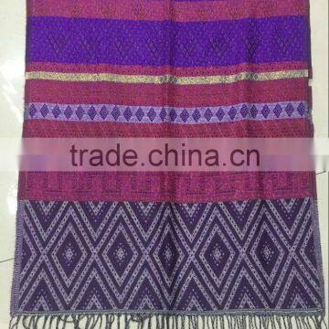 Fashion Hot Selling Wholesale Factory Ladies Winter Jacquard Rose Floral Geometric Scarf Shawl photo-2