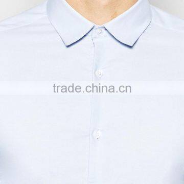 OEM High End Shirt Mens Formal Long Sleeve Blue Man Shirt photo-3