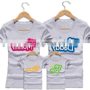 Custom Made Funny Printed 100% Cotton Parent-child t Shirts Short Sleeve Family Matching Tee Shirts photo-4