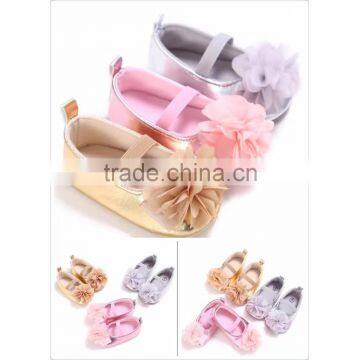 2017 summer pretty shoes kids gold sliver pink colors chiffon flowers kid sandal