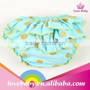 Ruffle nappy blommer pants for newborns skyblue polka dots nappy shorts