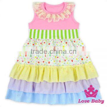 Korean Style Toddler Girls Clothing Sets Ruffle Sleeveless Children Lace Dress Top Outfits