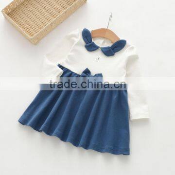 S60631B 2017 Baby Long Sleeve Rabbit Print Clothing Wholesale Children Girls Cartoon Dress photo-3