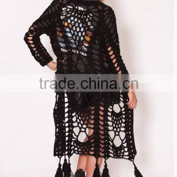 4122 Runwaylover New style ladies crochet sexy ladies cardigan