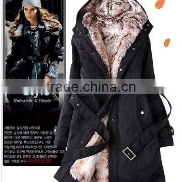 Women's Long Down Coat Winter Outerwear with Hood