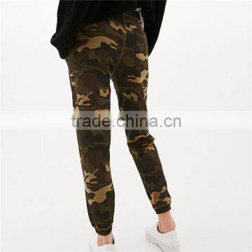Joggers Camouflage Plush Womens Khaki Work Pants With Elastic Rope photo-3