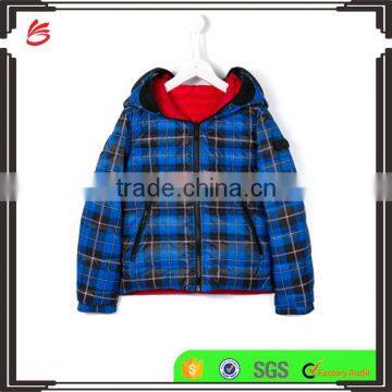 Customed Red and Blue Reversible Windproof Feather Down Puffer Jacket