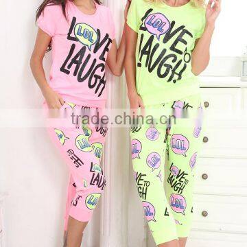 CUSTOM-MADE COTTON PRINTED FASHION DESIGNS PAJAMAS SET FOR COUPLES