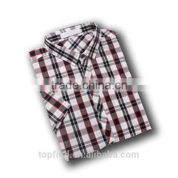 Popular Africa Market Short Sleeve Check Pattern Mens Shirt Design With Customised Logo for Oem photo-6
