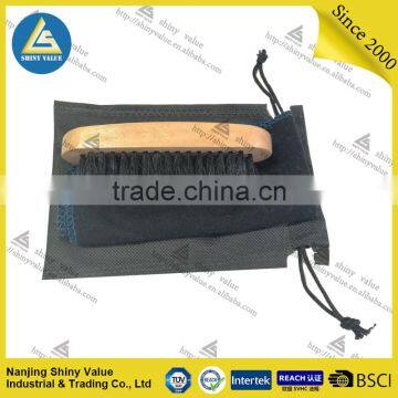 Poartable Shoe Shine Bags With Pig'hair Wooden Shoe Brushes and Cleaning Cloth photo-4