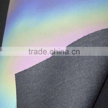 Top quality rainbow color PU reflective leather silver raw material for shoes