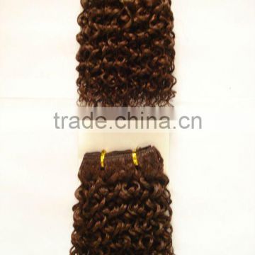 8'' Jerry curly human hair weaves extensions /kinky curl hair