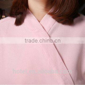 Cotton Pink Soft Luxury Waffle Bathrobe for Adult