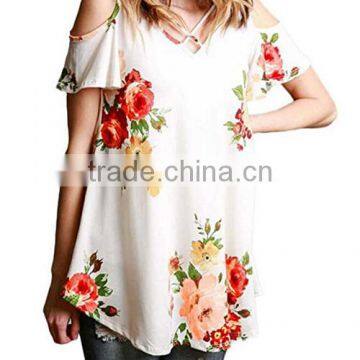 Professional customized promotional floral shirts ladies