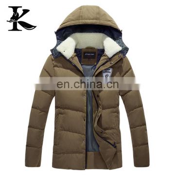 Lightweight polyester shell duck down jacket with warmer hood