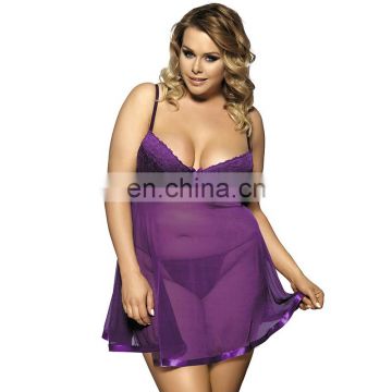 Fashion Plus Size Clothing Purple Ladies Sexy Pyjamas