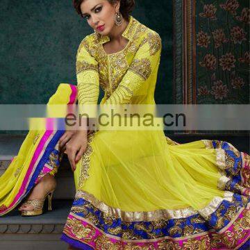 Latest Designer Yellow Anarkali suit 2017