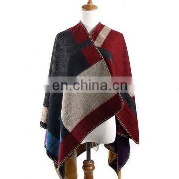 New Arrival Plaid Blanket Shawl Scarf Embroider OEM Acceptable