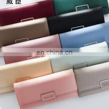 2017 New Fashion Women Wallets PU Leather Zipper Wallet Women's Long Design Purse Two Fold More Color Clutch