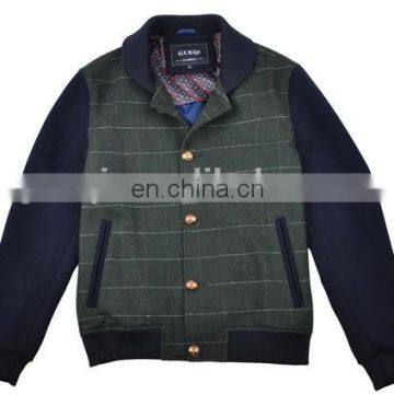 fashion plain woolen classic varsity jacket men