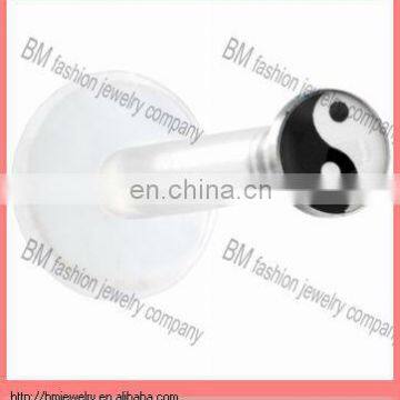 Fashion yin-yang logo free lip rings labret body piercing jewelry