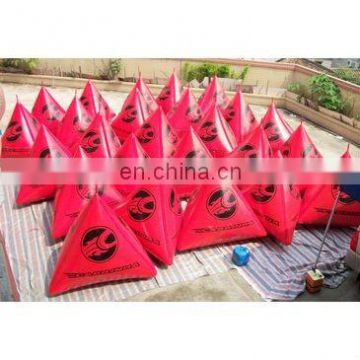 triangular water event use inflatable airtight buoy