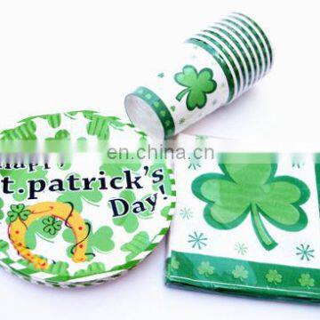 Saint Patrick's Day party set plate,cup,napkin disposable tableware