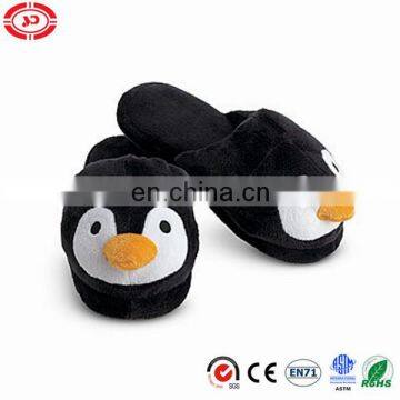 Black penguin plush soft warm EN71 fashion slipper shoe