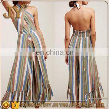 Multi Colors Stripe Cheap Jumpsuit For Woman Ladies One Piece Jumpsuits Hot Girl Club Dance Wear