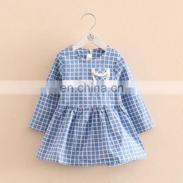 Plaid Printed Blue Dress for kids