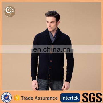 Fashionable Men's lapel pattern cashmere cardigan