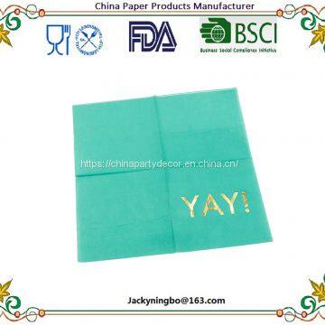 Amazon Ebay Popular 16ct Foil Gold Paper Beverage Napkins Disposable Party Tableware Ningbo PartyKing photo-4