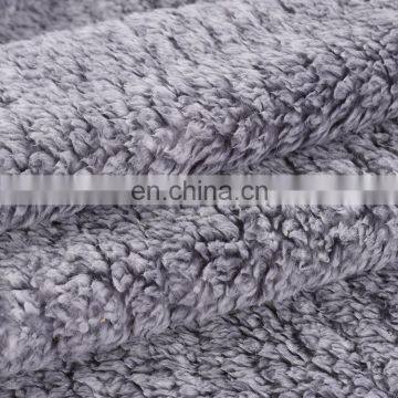 Wholesale High Quality Gray Plain Color Printed Fluffy Plush 100%Sherpa Blanket Sherpa Fleece Throw Blanket photo-5