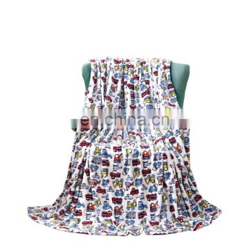 Cartoon Printed Kids Flannel Blanket with Children Cars Pattern Throw Cartoon Baby Blanket