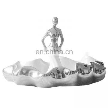 Customized new arrival dancing doll white silver-plated porcelain family hotel decoration tabletop furnishings