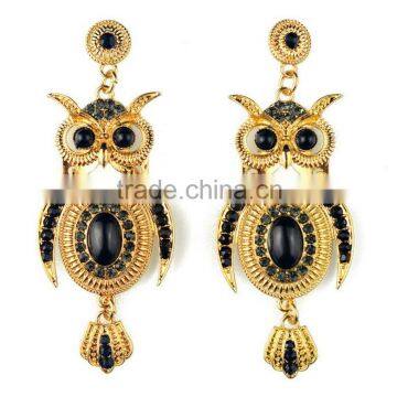 Fashional Cute Owl Earring With Stone Arete Para Esposa Novia Stud Earring Sets Clip photo-5